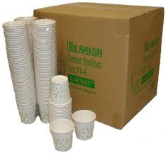 2 x Boxes Paper Cups 1000 per box with print 180ml